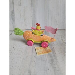 Unique racing chicken Easter carrot ornament Xmas car decor
